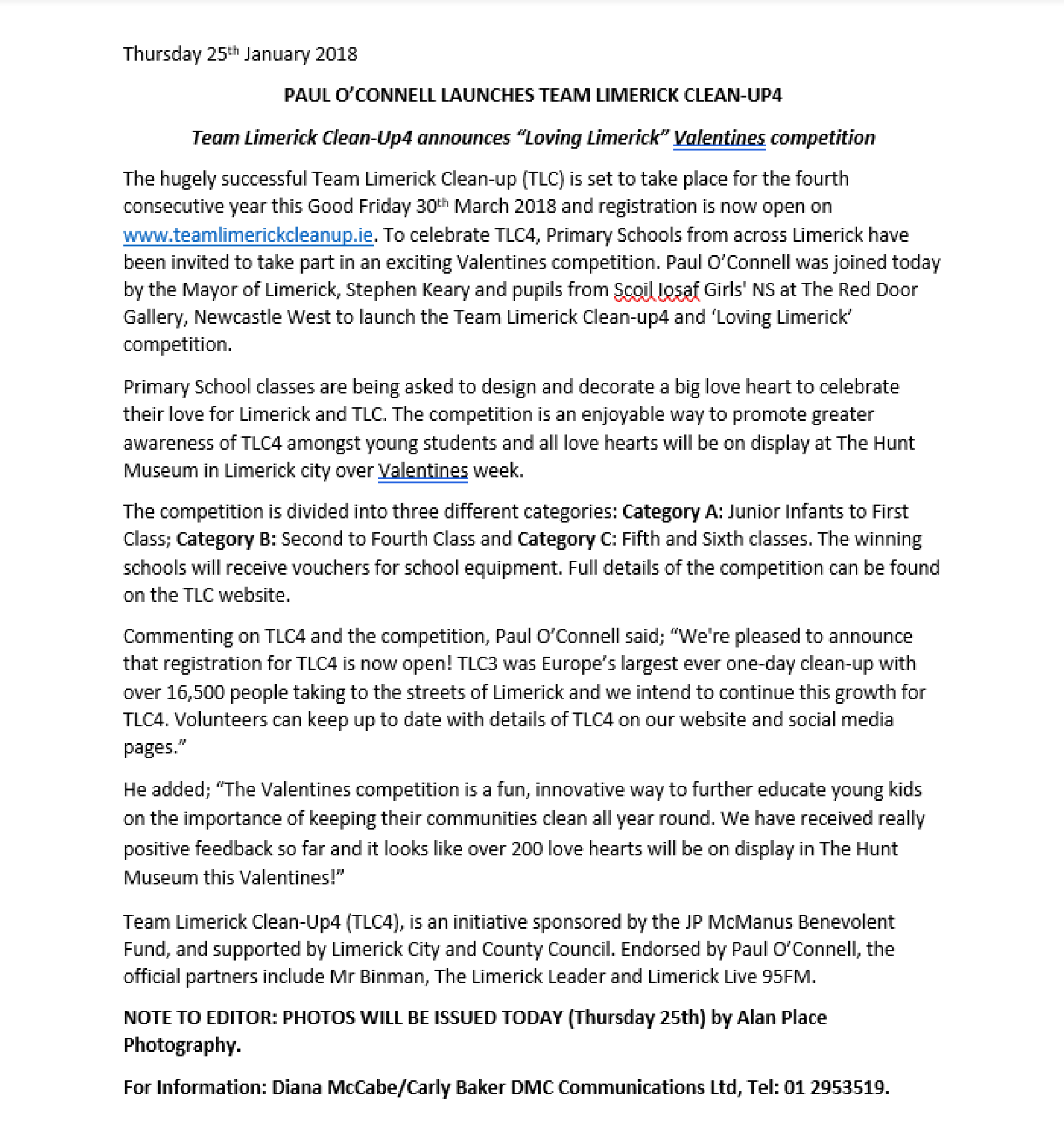 TLC4 2018 Press Release