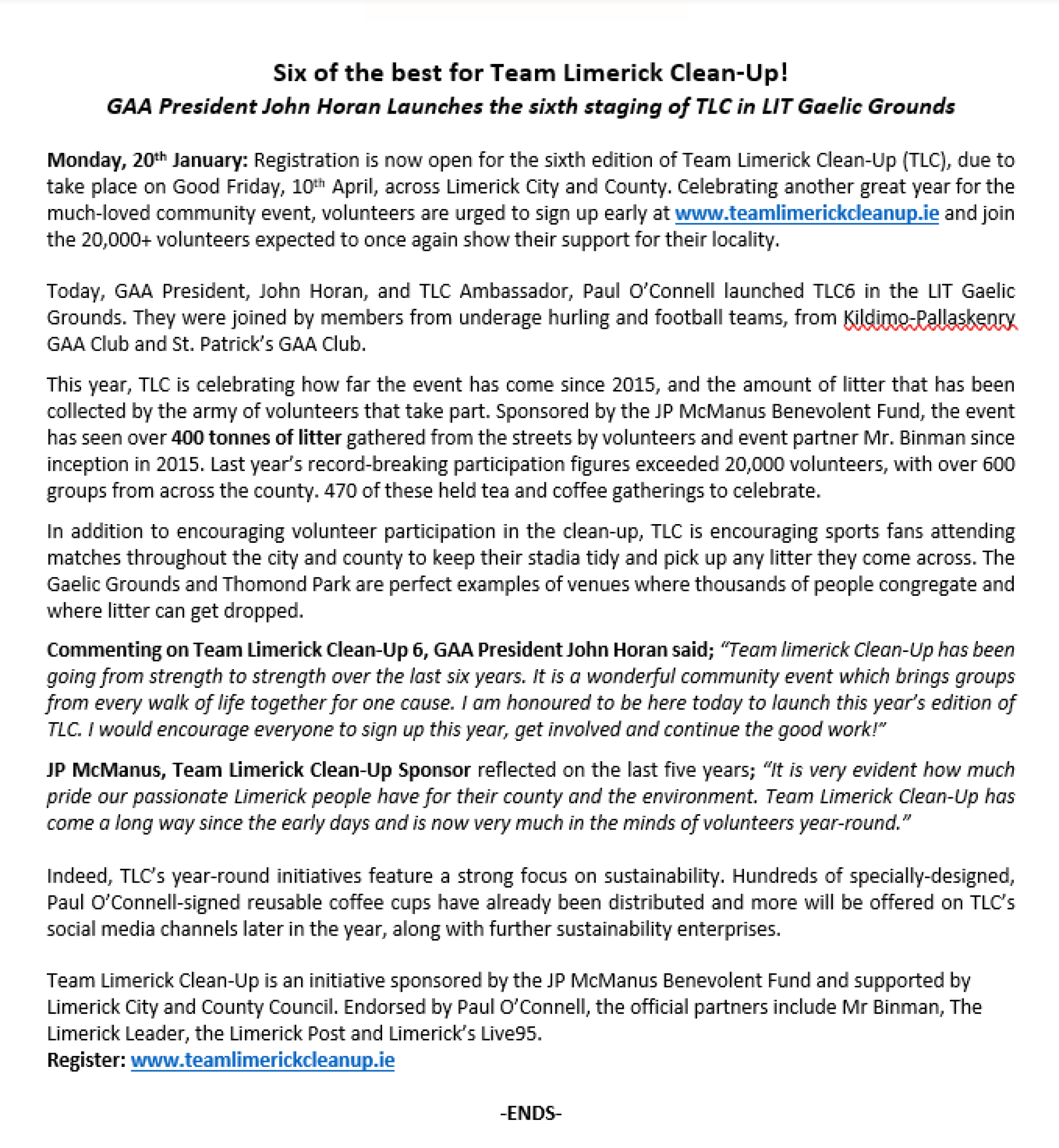 TLC6 2020 Press Release